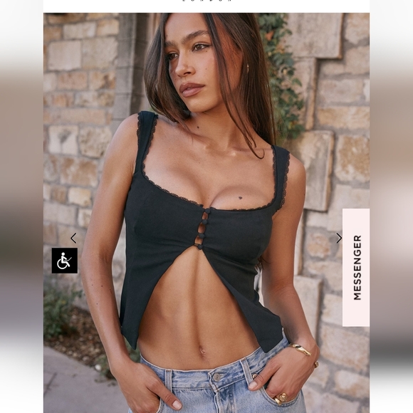 Noura black lace trim top - Picture 3 of 3